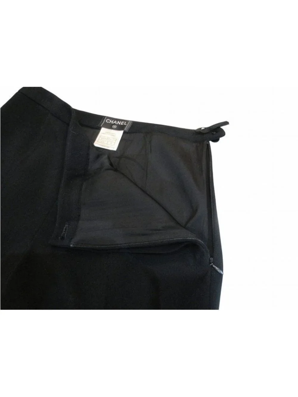 Chanel Wide Pants Wool Black 36